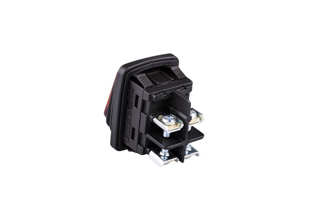 30*22mm Black Body 2NO with Illumination with Screw (0-I) Marked Yellow A54 Series Rocker Switch